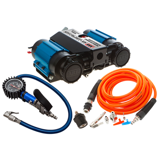 High Output Twin Air Compressor (12v) & Deluxe Tyre Inflation Kit