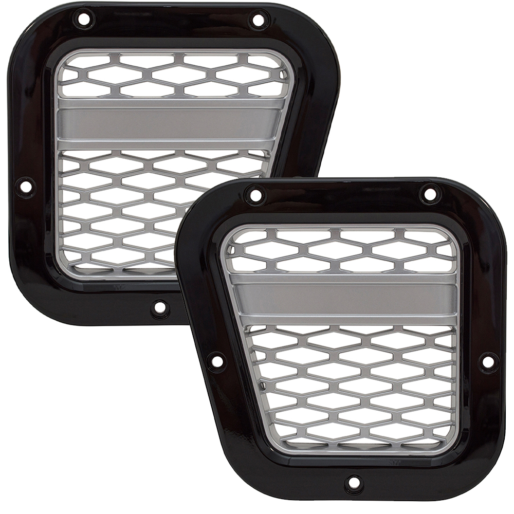 Defender 87-16 Side Air Intake Grilles [Black|Silver]