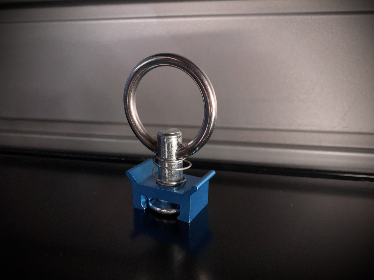 Tie Down Ring Spring Loaded used with Lashing Rail - Single - Blue